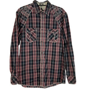 Roar Vintage Y2K Western Button Down Shirt with Back  Appliqué Men’s Size Large
